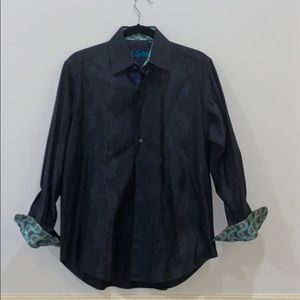 Robert Graham black dress button down shirt